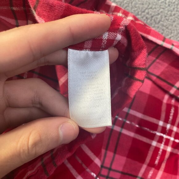 Talbots Womens Size XL 1 Piece Pajama Pants Red Plaid,Drawstring - Picture 8 of 9